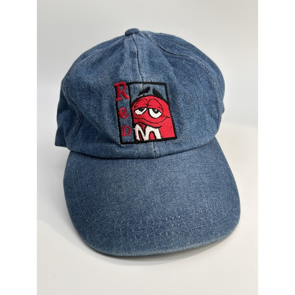 Vintage Las Vegas M&M World Denim Hat W/ Red M&M Mars Baseball‎ Cap